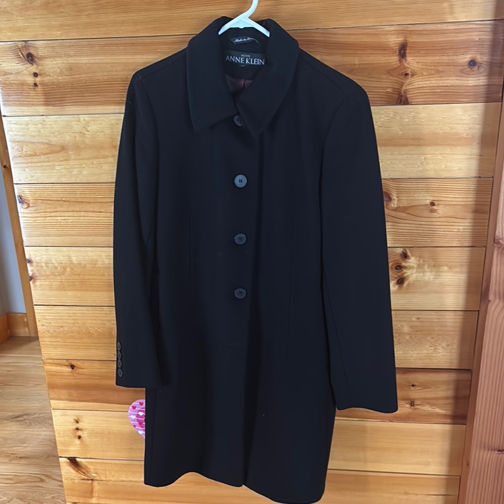 Anne Klein Black Women's Coat - 8 Petite